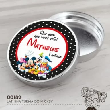 Latinha Adesivada Turma do Mickey - 00182