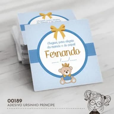 Adesivo Quadrado Ursinho - 00189