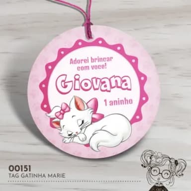 Tag Redonda Gatinha Marie - 00151