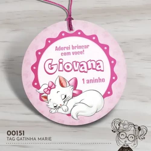 Tag Redonda Gatinha Marie - 00151