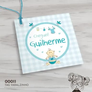 Tag Quadrada Varalzinho Azul - 00011