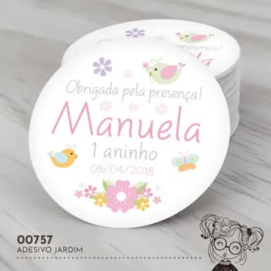 Adesivo Redondo Jardim - 00757