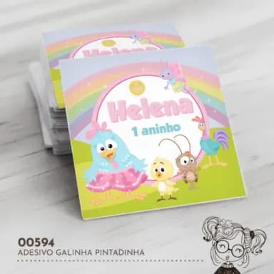 Adesivo Quadrado Galinha Pintadinha - 00594