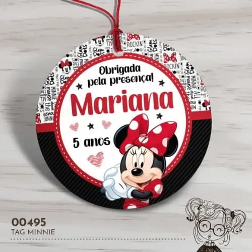 Tag Redonda Minnie - 00495