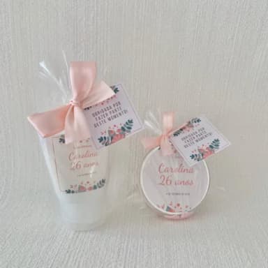 Lembrança aniversário hidratante + vela aromática