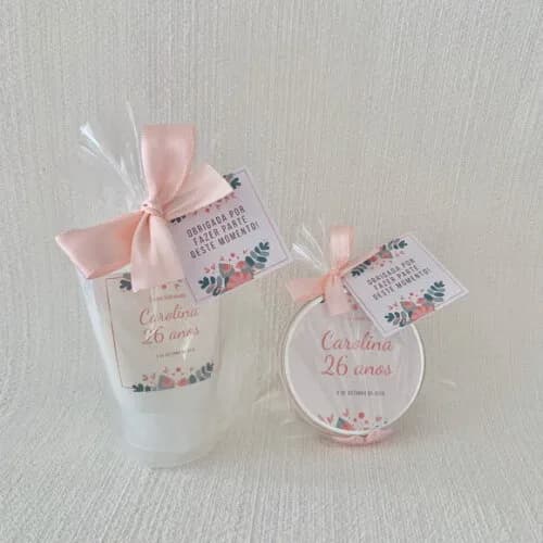 Lembrança aniversário hidratante + vela aromática