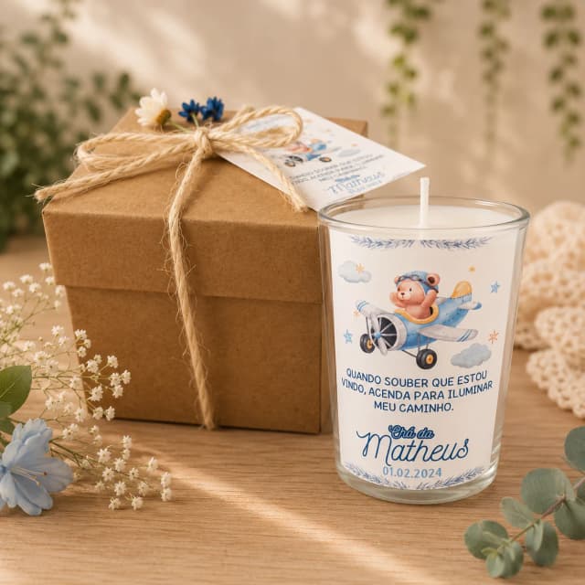 55 Vela Aromática no Copo Lembrancinha Personalizada Chá de bebê, Batizado,Casamento, Aniversario e etc. Fazemos Qualquer Tema