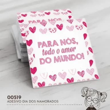 Adesivo Quadrado Dia dos Namorados - 00519