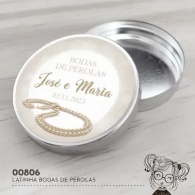 Latinha Adesivada Bodas de Pérola - 00806