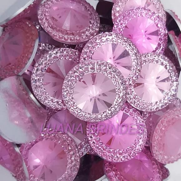 Chaton Rosa Redondo - 18mm - pct c/50 unidades