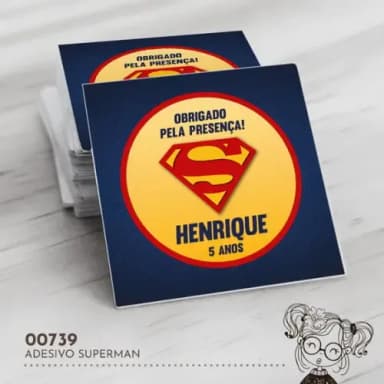 Adesivo Quadrado Superman - 00739