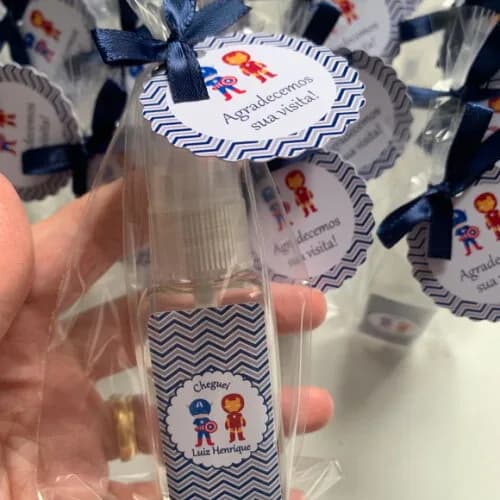 Álcool 70% Spray Lembrancinha maternidade Vingadores