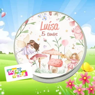 Latinha Personalizada Jardim das Fadas Aquarela