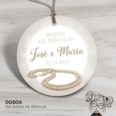 Tag Redonda Bodas de Pérola - 00806