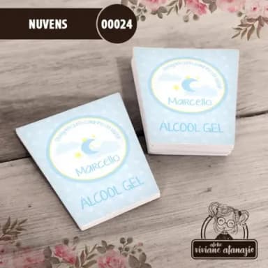Adesivo Bisnaga Álcool Gel Nuvens - 00024