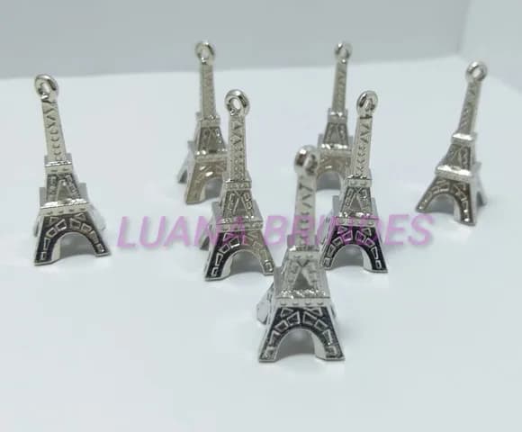 Pingente da Torre Eiffel Prata - pct c/10 unid