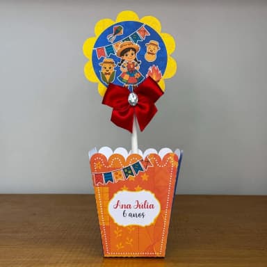 PEGUE E MONTE - Centro de Mesa FESTA JUNINA LARANJA OPÇÃO 2 - Decoração de Festa | Lembrancinhas | Aniversário | Personalizados