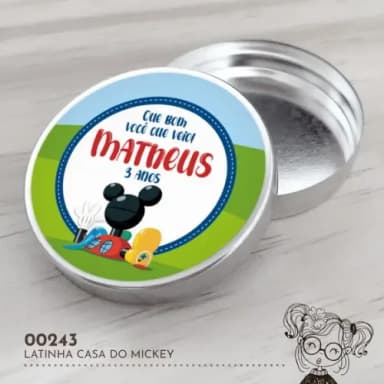 Latinha Adesivada Casa do Mickey - 00243
