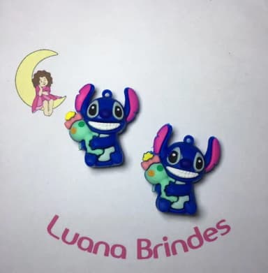 Pingente Stitch com Xepa Scr. Emborrachado 3d-4,5cm Pctc/2un