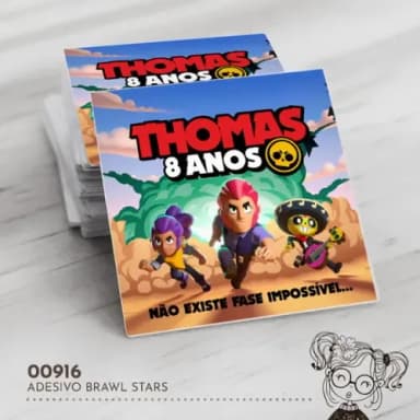 Adesivo Quadrado Brawl Stars - 00916