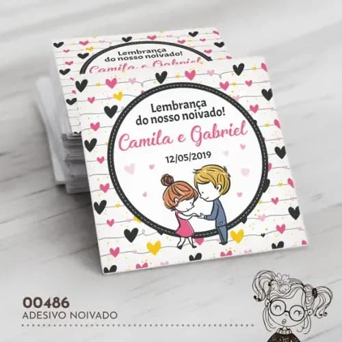 Adesivo Quadrado Noivado - 00486