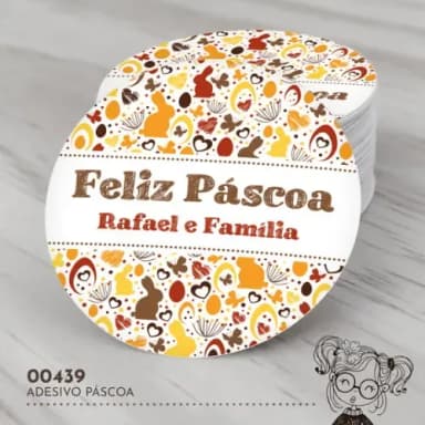 Adesivo Redondo Páscoa - 00439