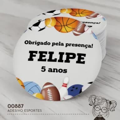 Adesivo Redondo Esportes - 00887