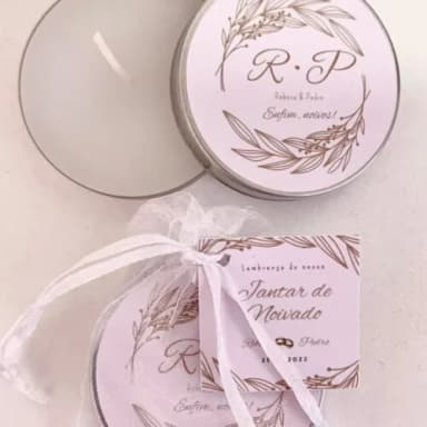 Lembrancinha Casamento Vela Aromática Organza