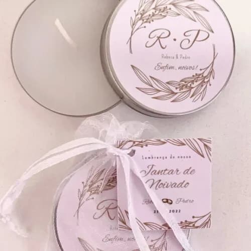 Lembrancinha Casamento Vela Aromática Organza