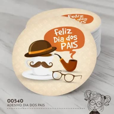 Adesivo Redondo Dia dos Pais - 00540
