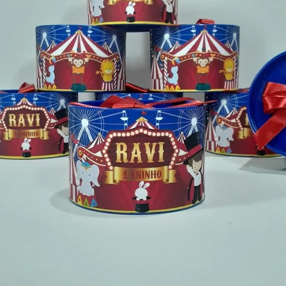 Tubo Lata Personalizada Circo Menino
