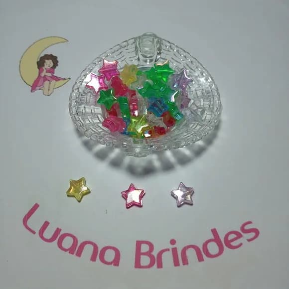 Miçanga Estrela Irizada Colorida 10mm 50 Unidade