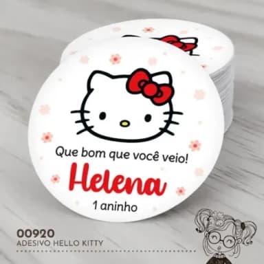 Adesivo Redondo Hello Kitty - 00920