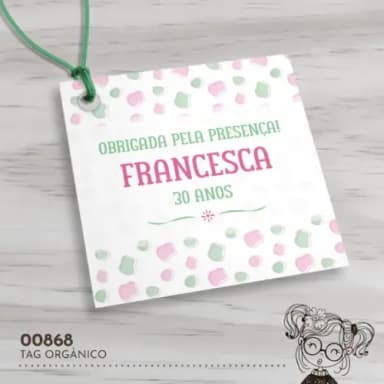 Tag Quadrada Orgânico - 00868