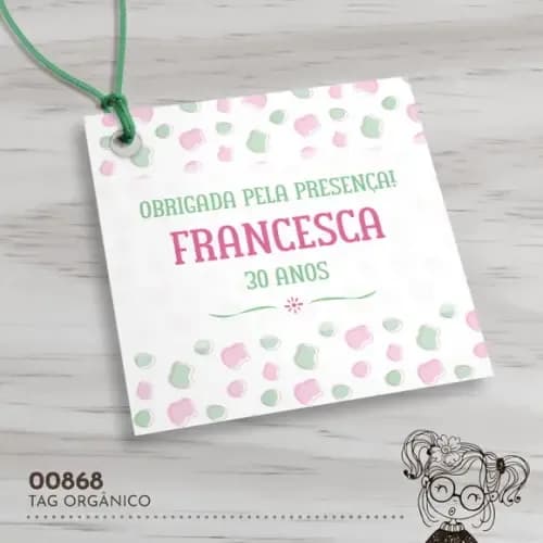 Tag Quadrada Orgânico - 00868
