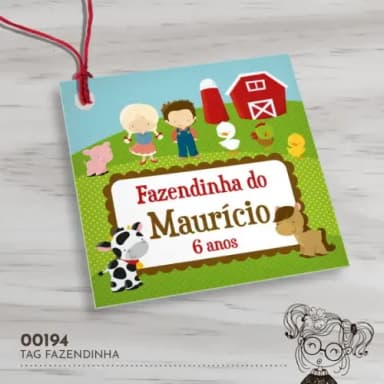 Tag Quadrada Fazendinha - 00194