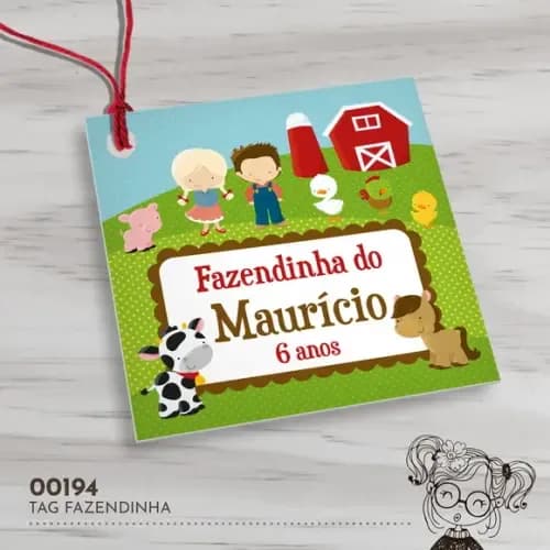 Tag Quadrada Fazendinha - 00194