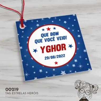 Tag Quadrada Estrelas Heróis - 00219