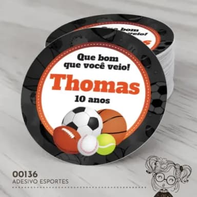 Adesivo Redondo Esportes - 00136