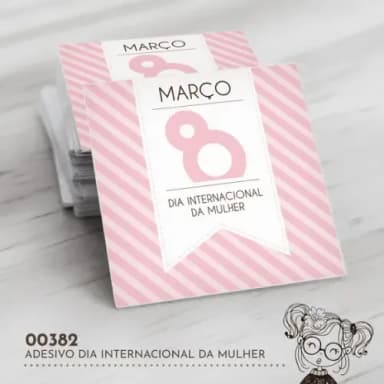 Adesivo Quadrado Dia Internacional Mulher - 00382