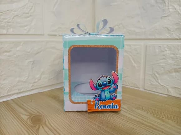 Caixa com Pote para Nutella Stitch