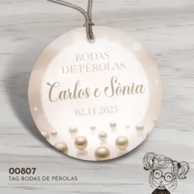 Tag Redonda Bodas de Pérola - 00807