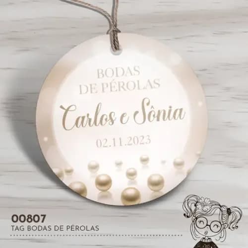 Tag Redonda Bodas de Pérola - 00807