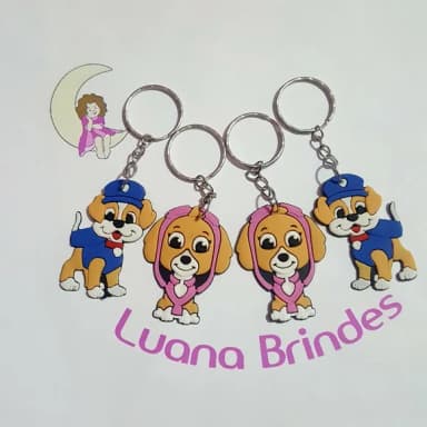Chaveiro Cachorro Patrulha Borracha Pct 4 Unidades Variados