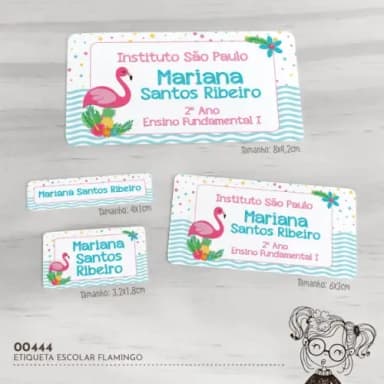 Etiqueta Escolar Flamingo - 00444