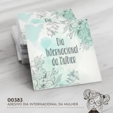 Adesivo Quadrado Dia Internacional Mulher - 00383
