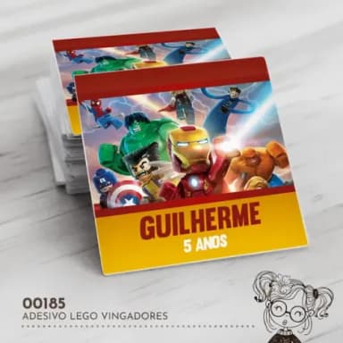 Adesivo Quadrado Lego Vingadores - 00185