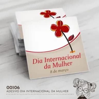 Adesivo Quadrado Dia Internacional Mulher - 00106