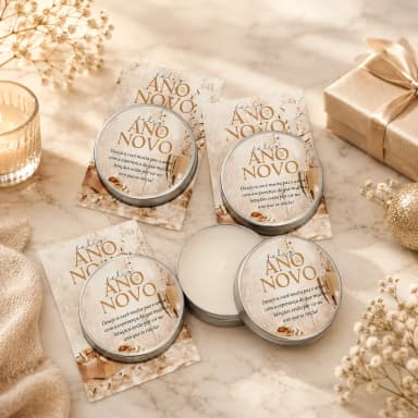 25 unidades de Vela Aromática na latinha Personalizada Ano Novo Reveillon - Trabalhamos com qualquer tema - Informar o tema no chat
