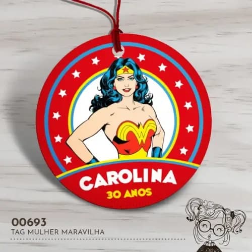 Tag Redonda Mulher Maravilha - 00693
